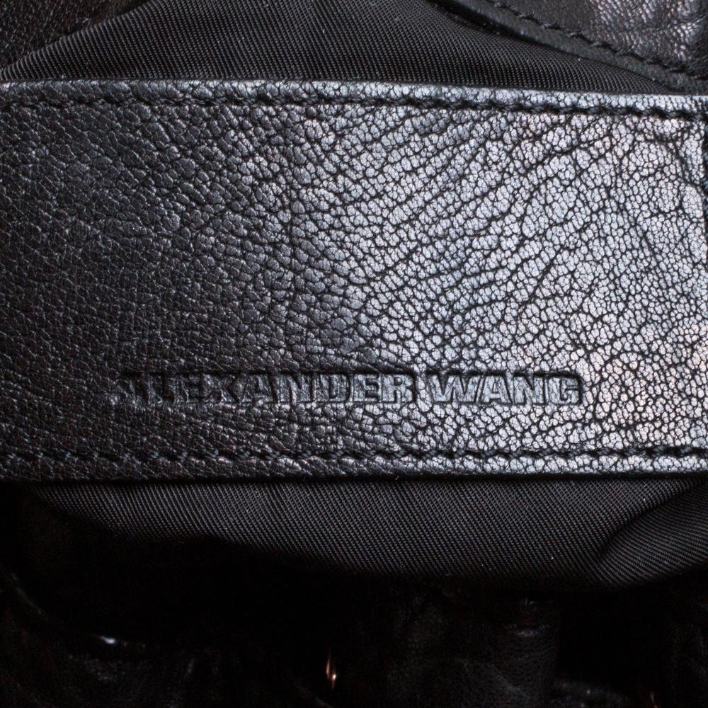 Alexander Wang Black Textured Leather Diego Bucket Bag For Sale at ...
