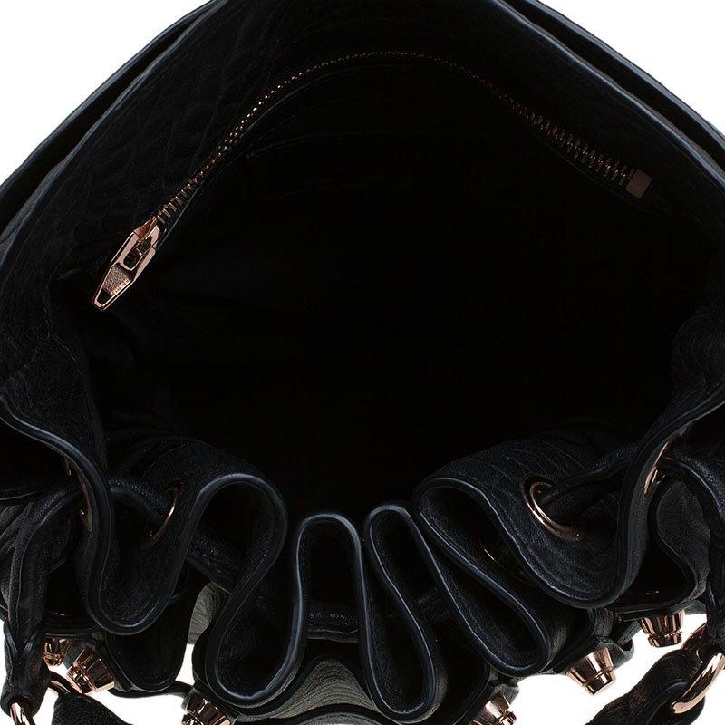 Women's Alexander Wang Black Textured Leather Diego Bucket Bag
