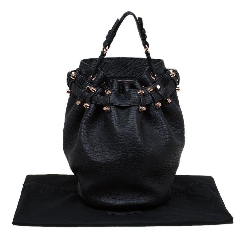 Alexander Wang Black Textured Leather Diego Bucket Bag 2