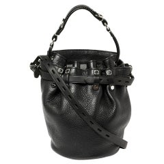 Used Alexander Wang Black Textured Leather Diego Bucket Bag
