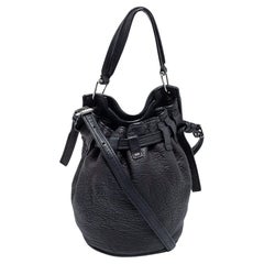Used Alexander Wang Black Textured Leather Diego Bucket Bag