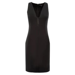 Alexander Wang Black Thread Detail Plunge Dress Size XS