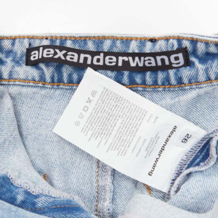 ALEXANDER WANG black washed cotton layered skort high waist cutaway shorts 26
