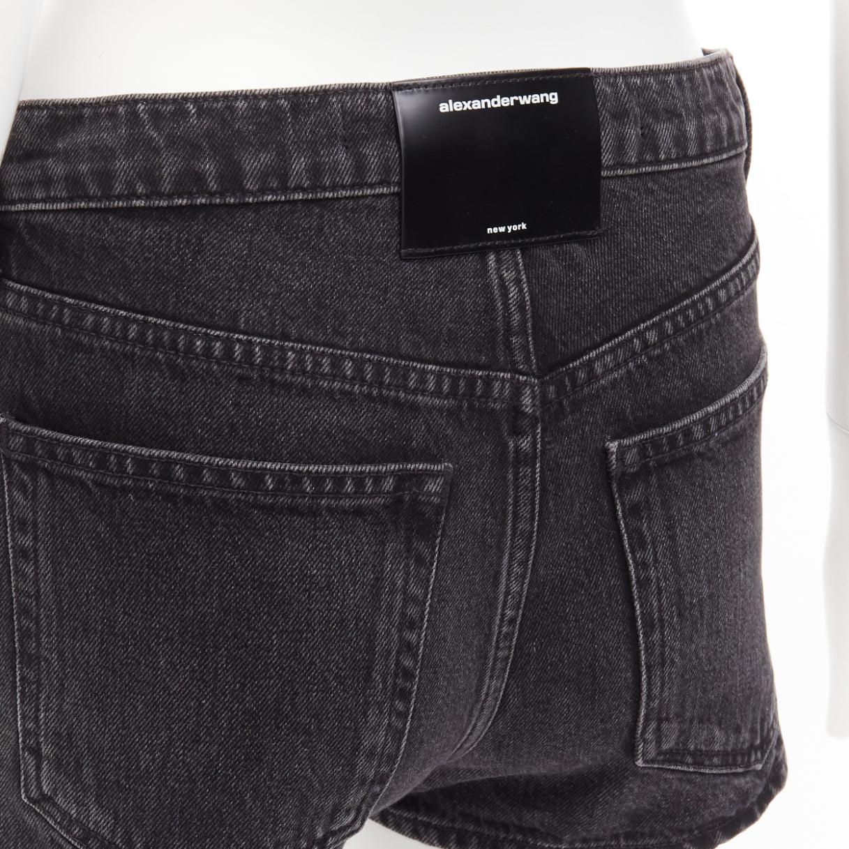ALEXANDER WANG black washed front skirt back shorts mini skorts 24