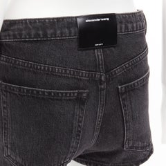 Alexander Wang nero lavato gonna anteriore posteriore pantaloncini mini skorts 24"