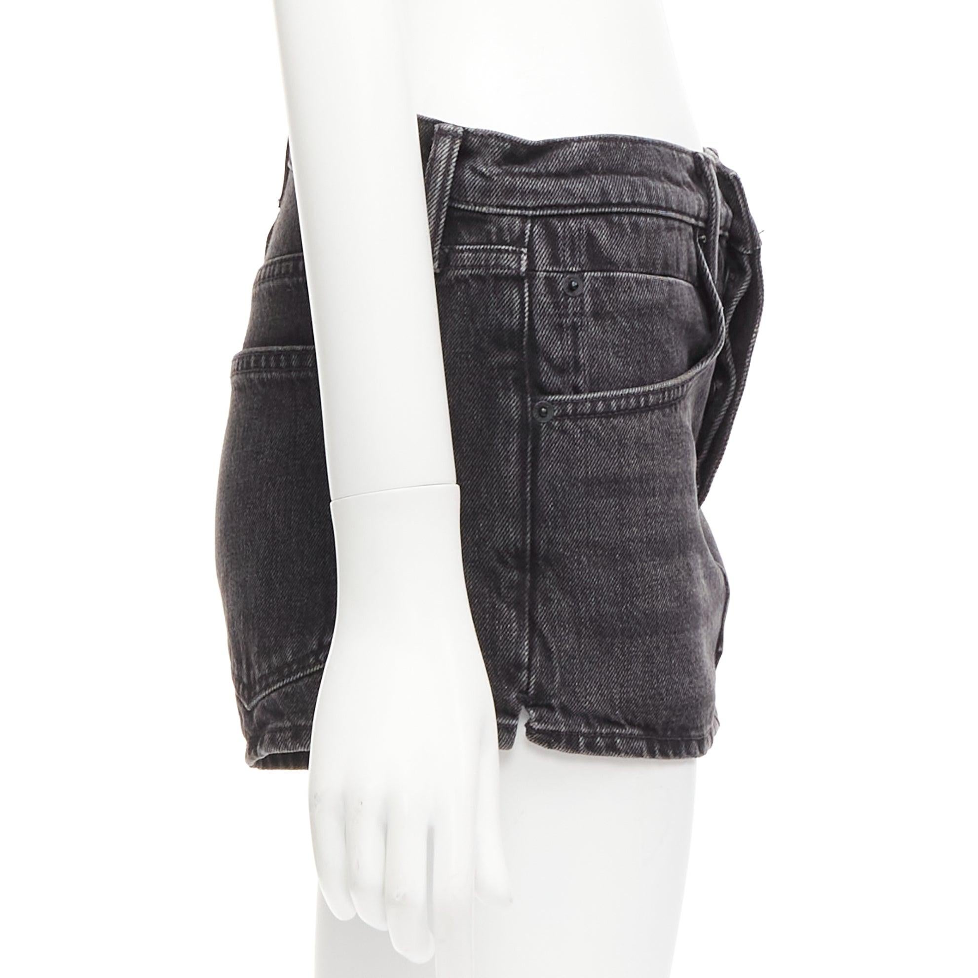 ALEXANDER WANG black washed front skirt back shorts mini skorts 24