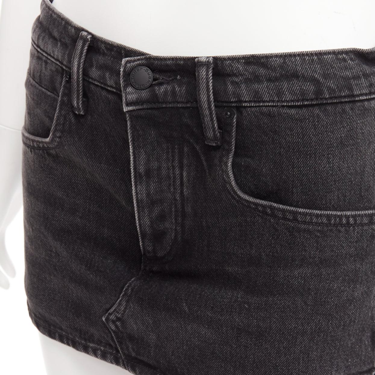 ALEXANDER WANG black washed front skirt back shorts mini skorts 24