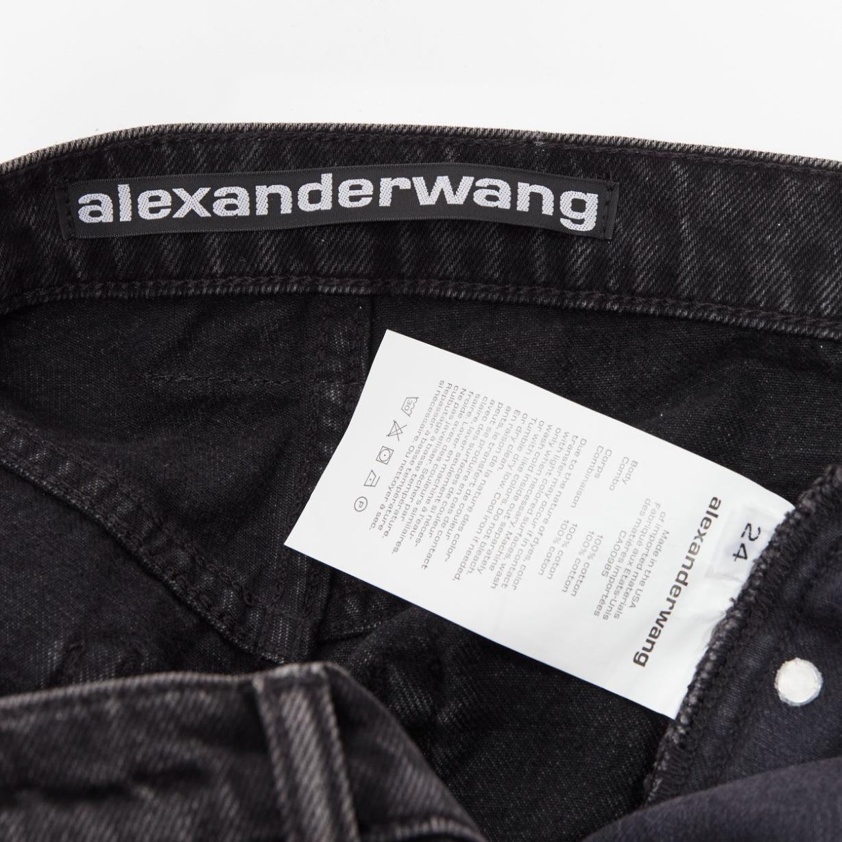ALEXANDER WANG black washed front skirt back shorts mini skorts 24