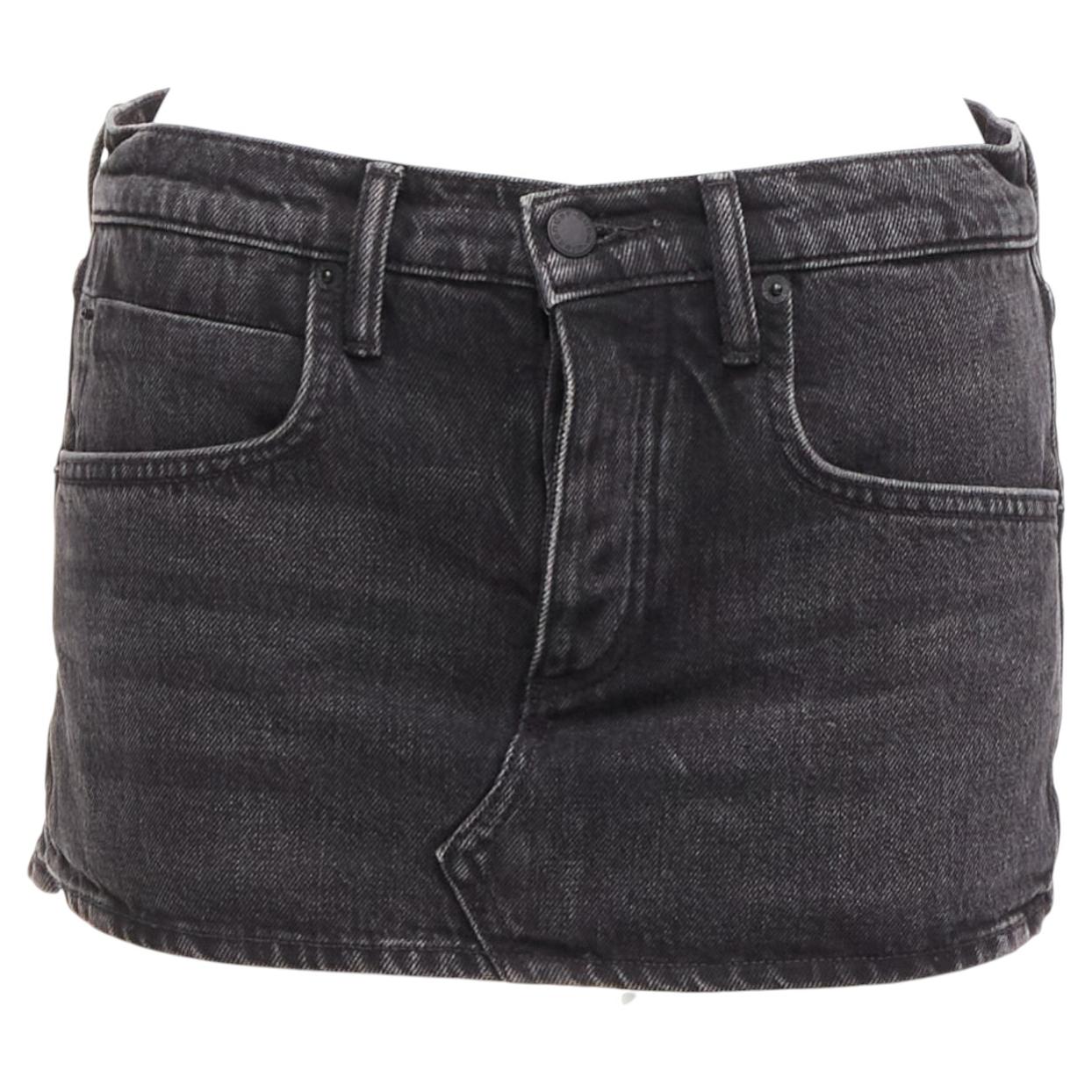 ALEXANDER WANG black washed front skirt back shorts mini skorts 24" For Sale