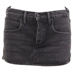 ALEXANDER WANG noir lavé devant jupe dos short mini skorts 24"