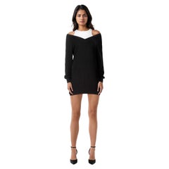 Alexander Wang - Vestito in jersey a strati di lana bianco e nero - taglia XS