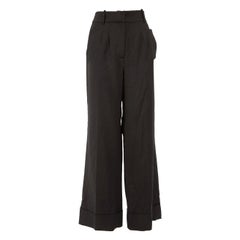 Alexander Wang Black Wide Leg High Rise Trousers Size S