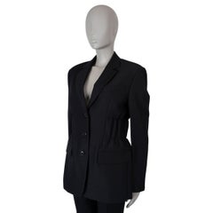 ALEXANDER WANG black wool blend 2020 CINCHED Blazer Jacket 8 M