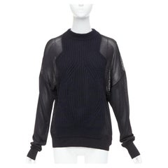 ALEXANDER WANG Pull à manches transparentes en maille de laine mélangée noire, taille S