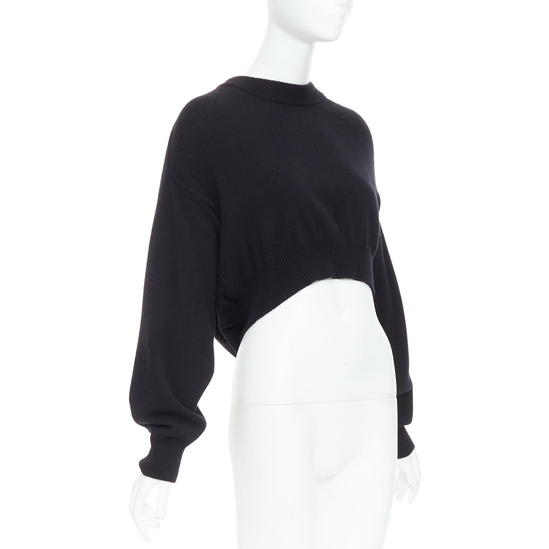 Nero Alexander Wang maglione nero in misto lana con schiena trasparente S in vendita