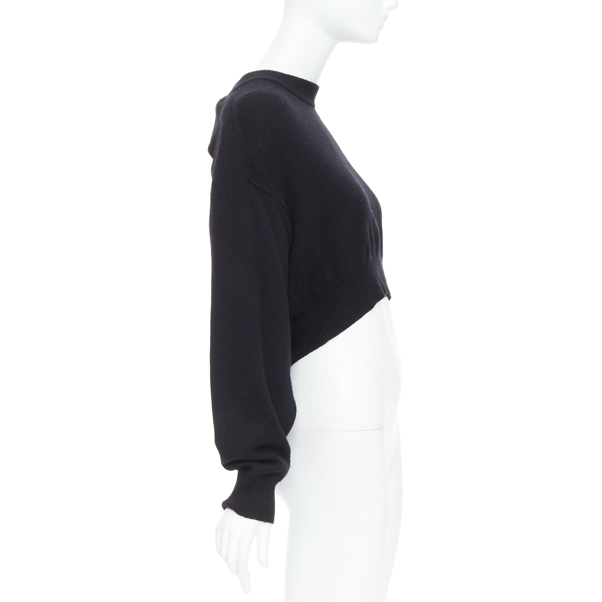 Alexander Wang maglione nero in misto lana con schiena trasparente S In condizioni buone in vendita a Hong Kong, NT