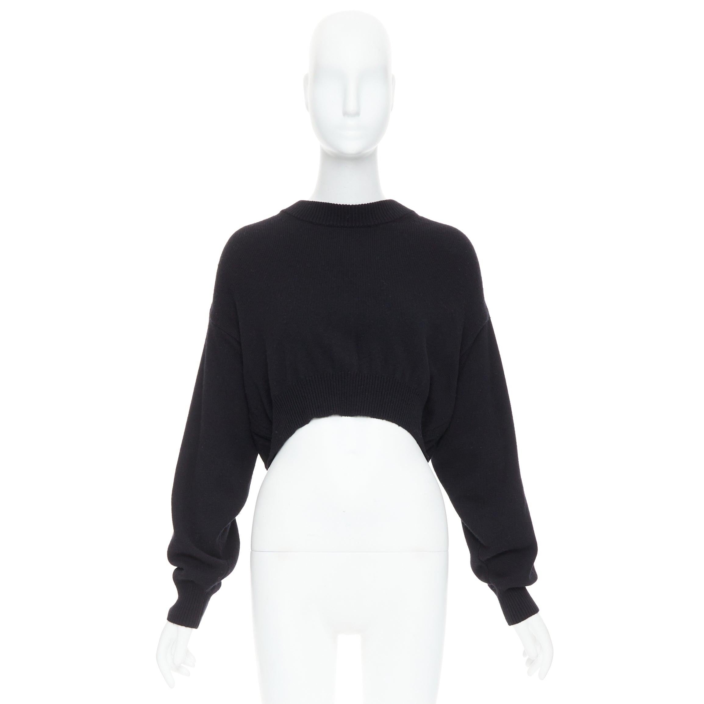 Alexander Wang maglione nero in misto lana con schiena trasparente S in vendita 4