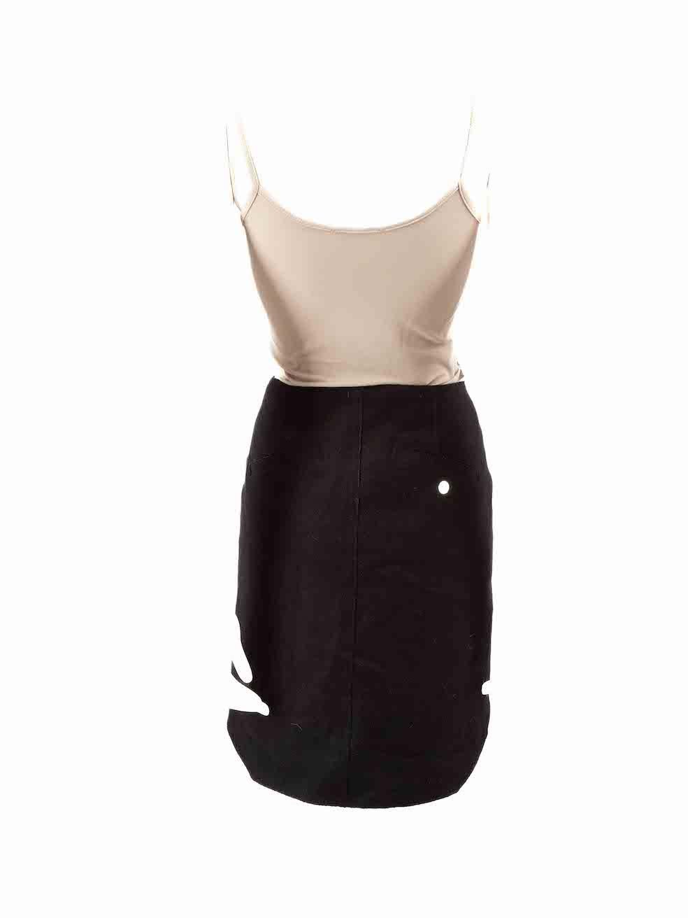 Alexander Wang Black Wool Zipped Mini Skirt Size S In Good Condition For Sale In London, GB