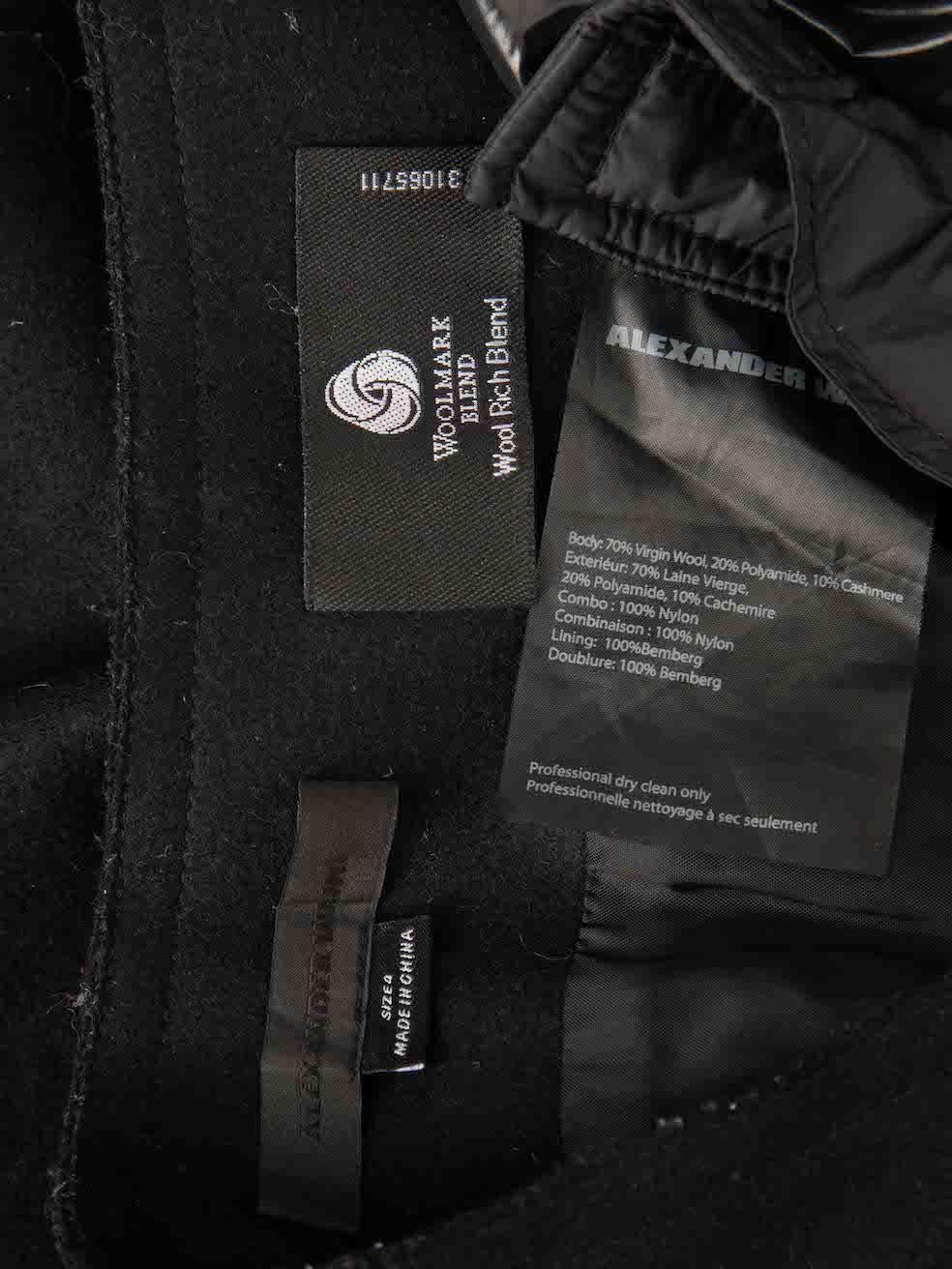 Alexander Wang mini-jupe à fermeture éclair en laine noire, taille S en vente 1