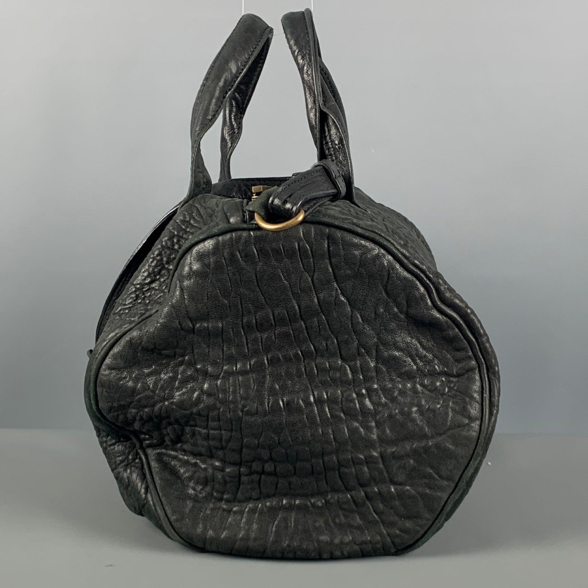 Men's ALEXANDER WANG Black Wrinkled Leather Handbag For Sale