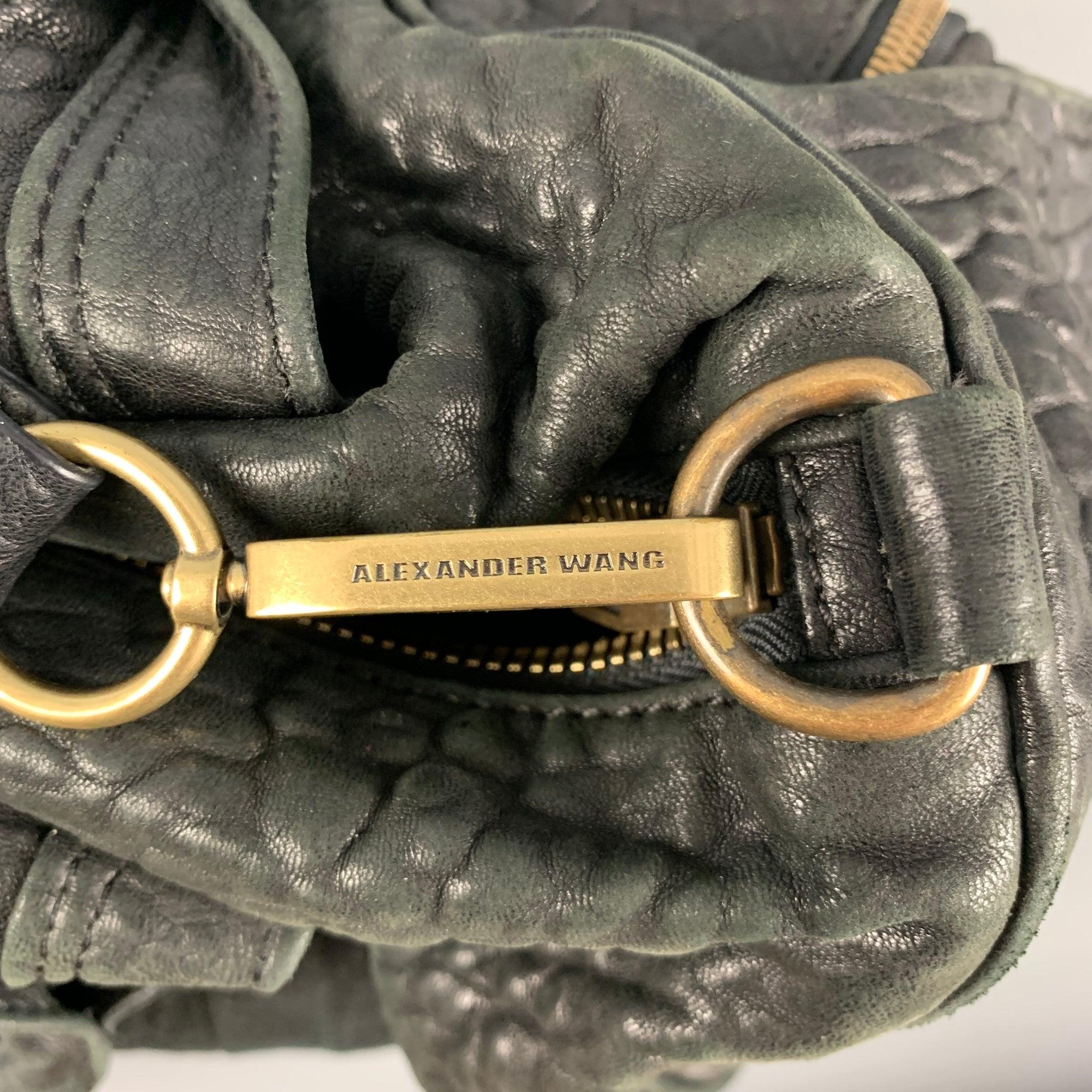 ALEXANDER WANG Black Wrinkled Leather Handbag For Sale 3