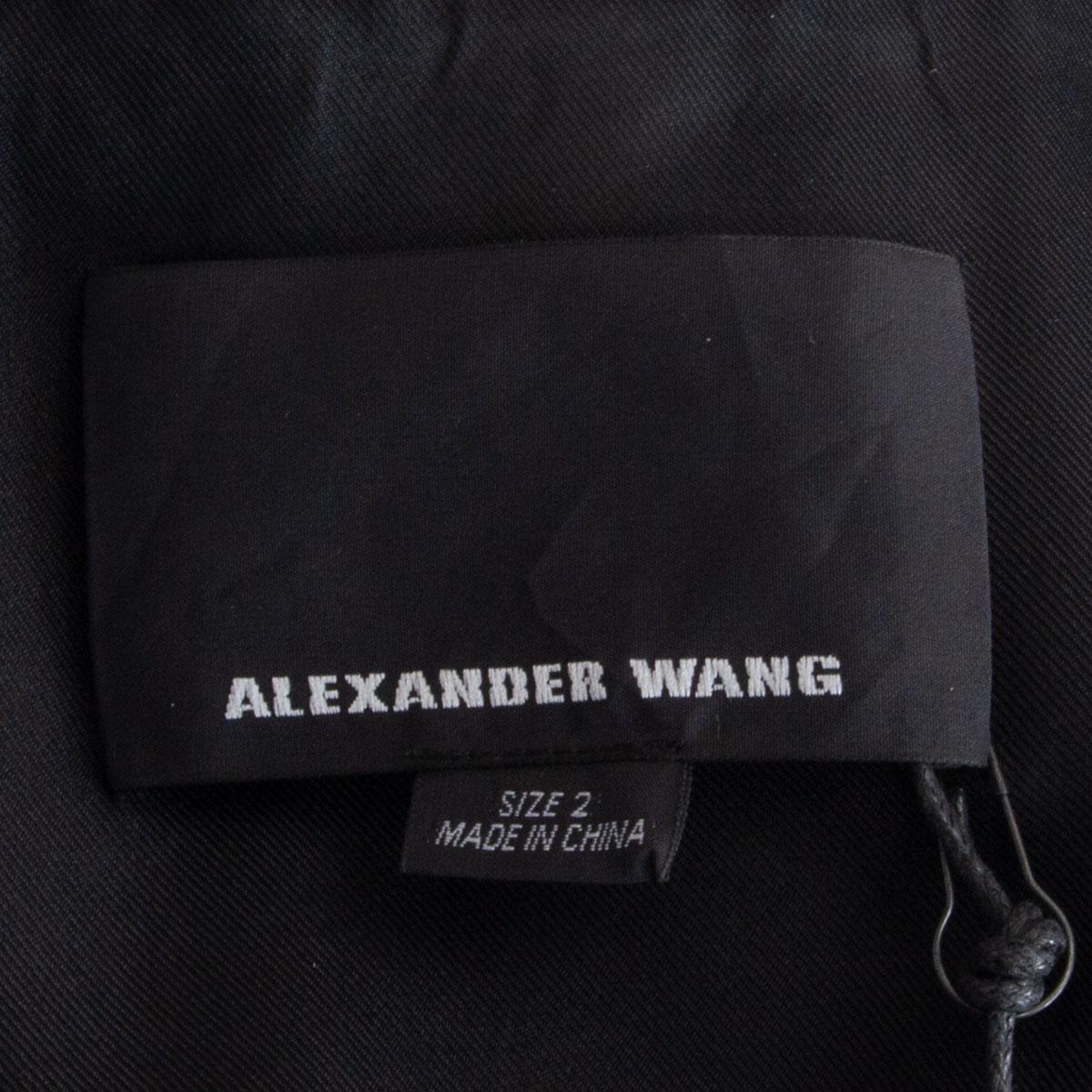 ALEXANDER WANG - Veste de motard en cuir imprimé dénim bleu et noir, 2 XXS Excellent état - En vente à Zürich, CH