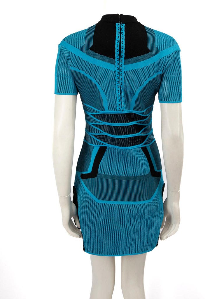 Alexander Wang Blue Runway BiColour Mesh Dress Size M at 1stDibs