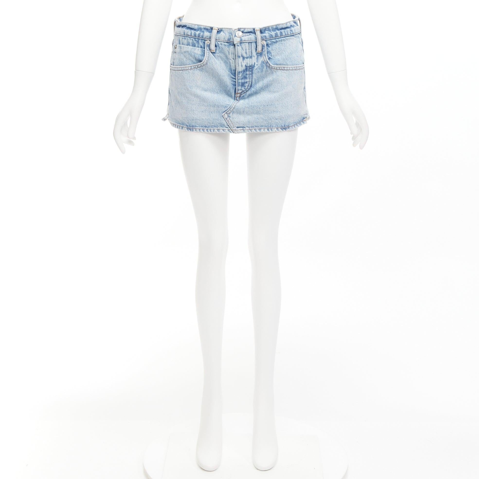 ALEXANDER WANG blue washed front skirt back shorts mini skorts 25