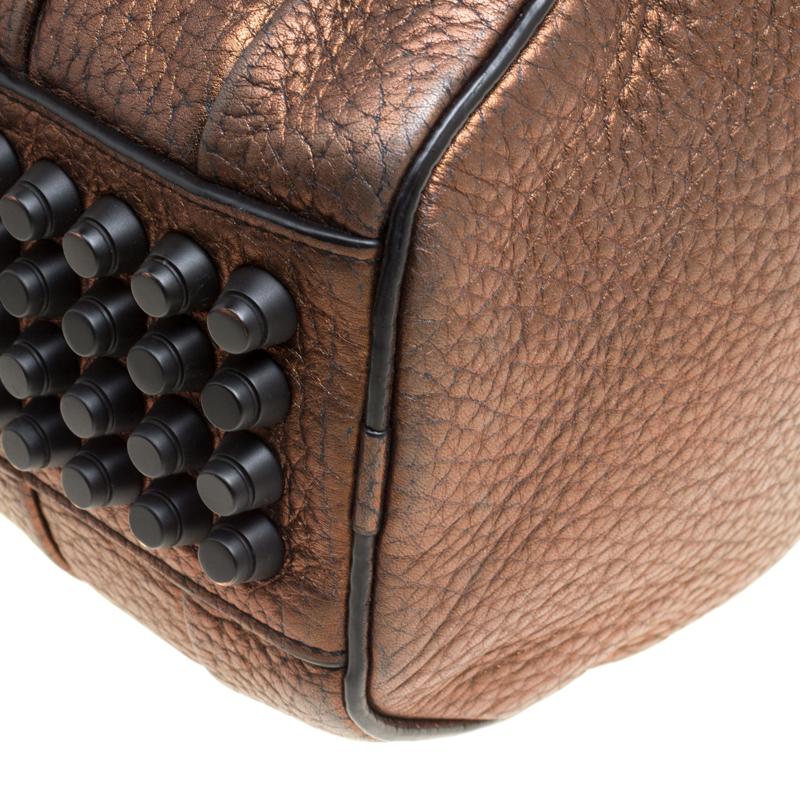 Alexander Wang Bronze Textured Leather Rocco Top Handle Bag 5