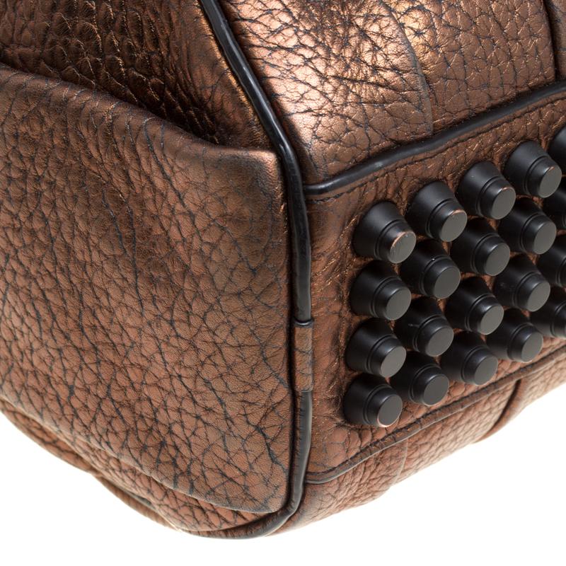 Alexander Wang Bronze Textured Leather Rocco Top Handle Bag 5
