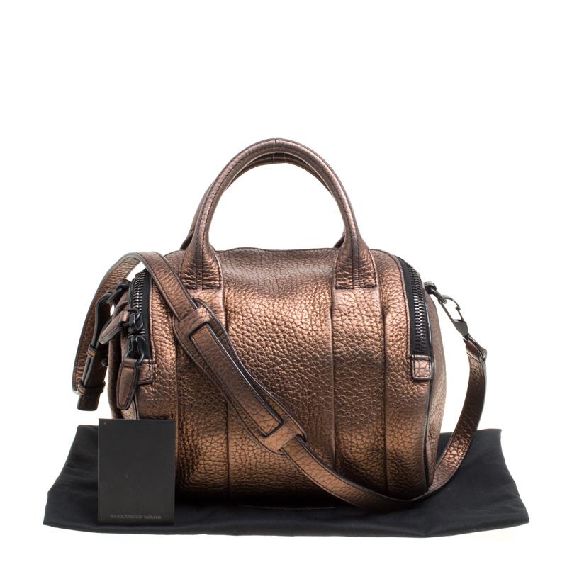 Alexander Wang Bronze Textured Leather Rocco Top Handle Bag 6