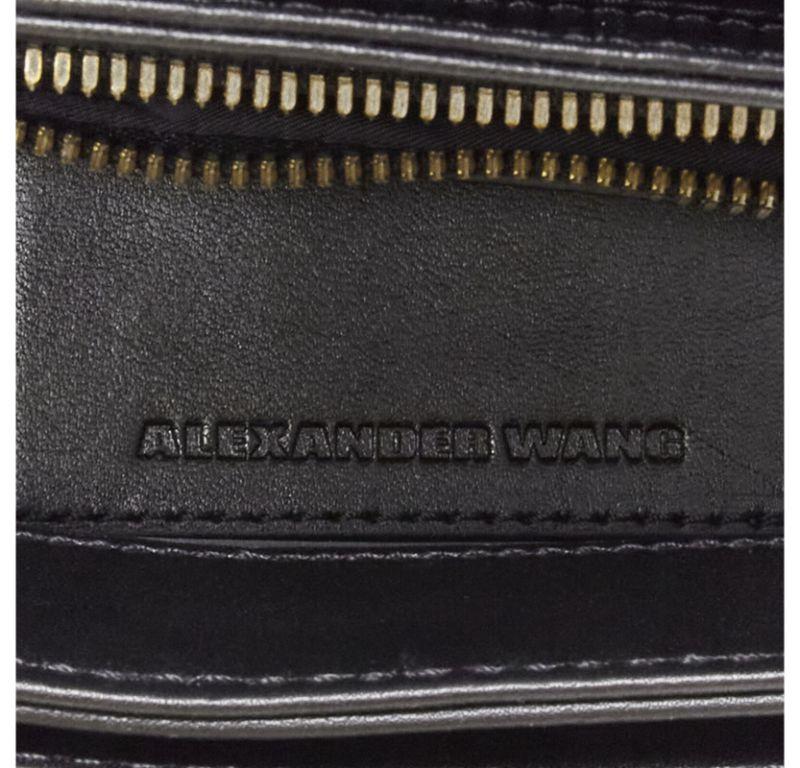 ALEXANDER WANG brown faux scaled leather black studded strap flap shoulder bag For Sale 6