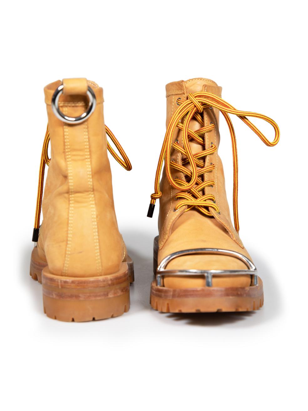 Alexander Wang Brown Nubuck Leather Combat Boots Size IT 37 Marrón en venta