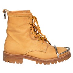 Alexander Wang Botas de combate de piel de nobuck marrón talla IT 37