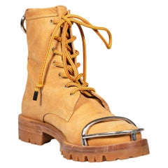 Alexander Wang Brown Nubuck Leather Combat Boots Size IT 37