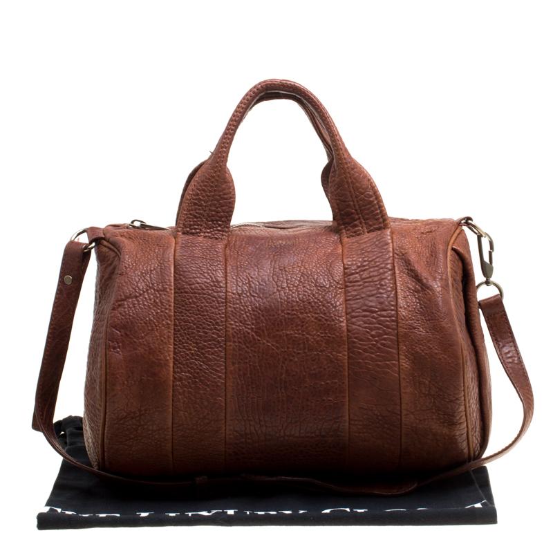 Alexander Wang Brown Pebbled Leather Rocco Duffel Bag 6