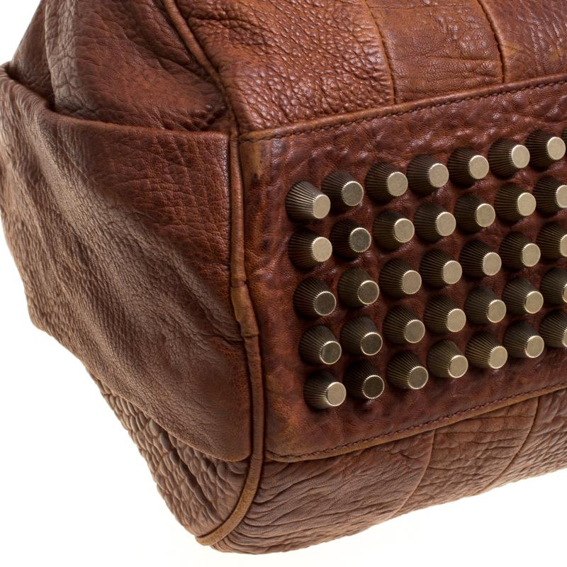 Alexander Wang Brown Pebbled Leather Rocco Duffel Bag 4
