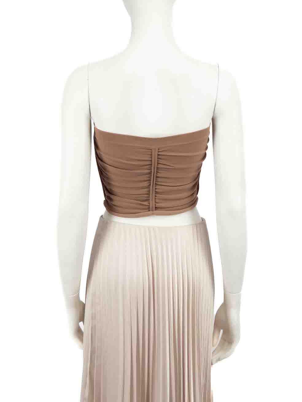 Alexander Wang Brown Ruched Tube Top Size S In Good Condition For Sale In London, GB
