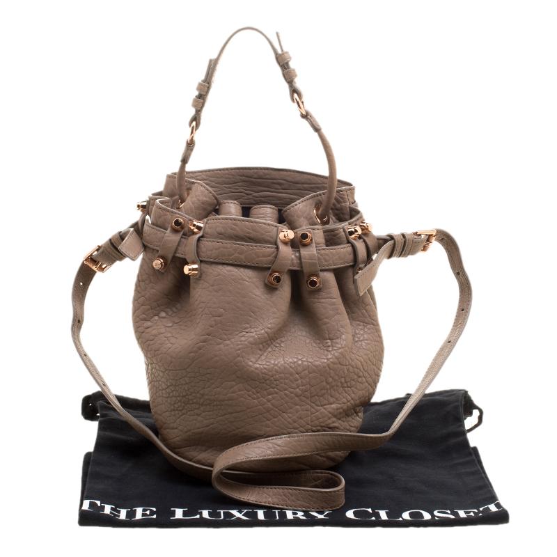 Alexander Wang Brown Textured Leather Diego Bucket Bag 4
