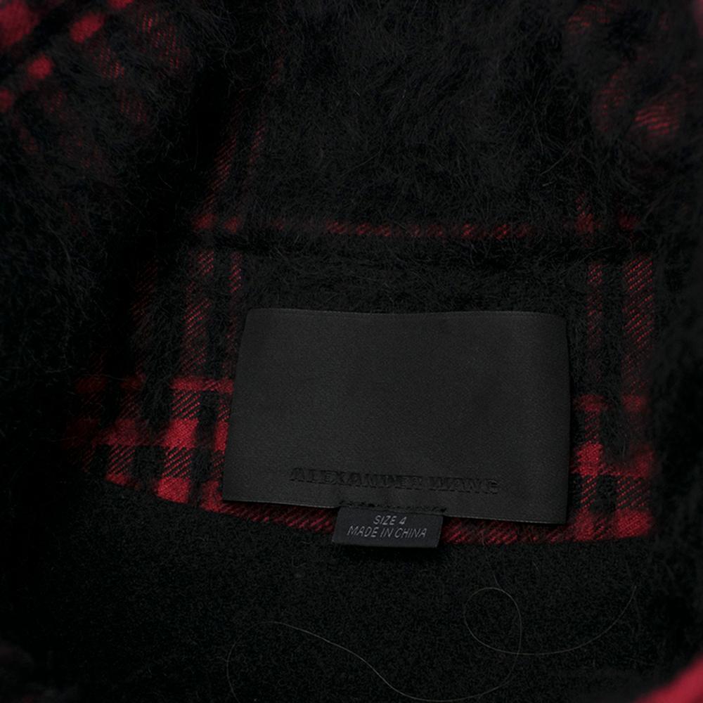 Alexander Wang Buffalo Plaid Brushed Wool Vest UK 4 1