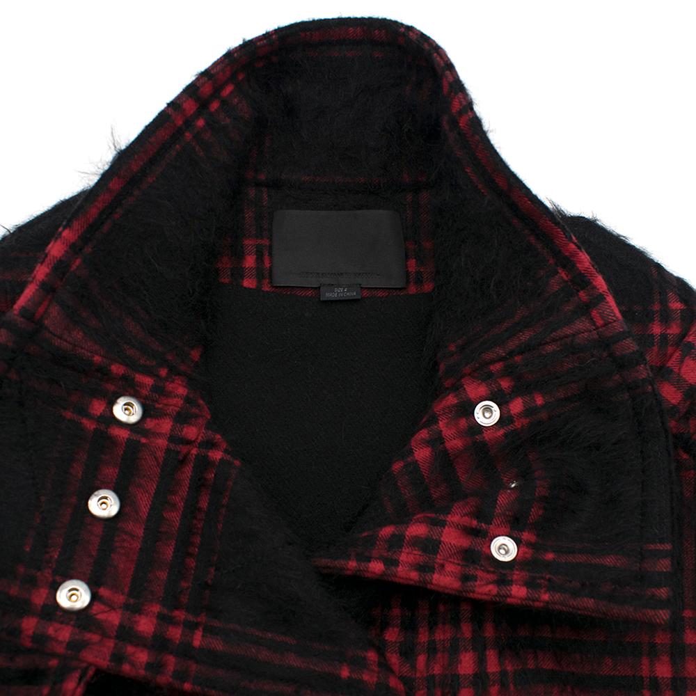 Alexander Wang Buffalo Plaid Brushed Wool Vest UK 4 3