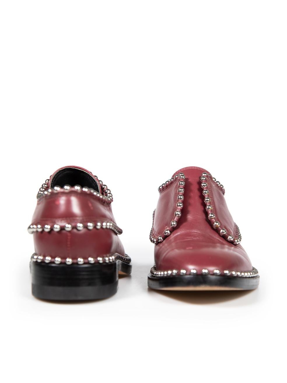 Pink Alexander Wang Burgundy Leather Wendie Derby Size IT 37.5
