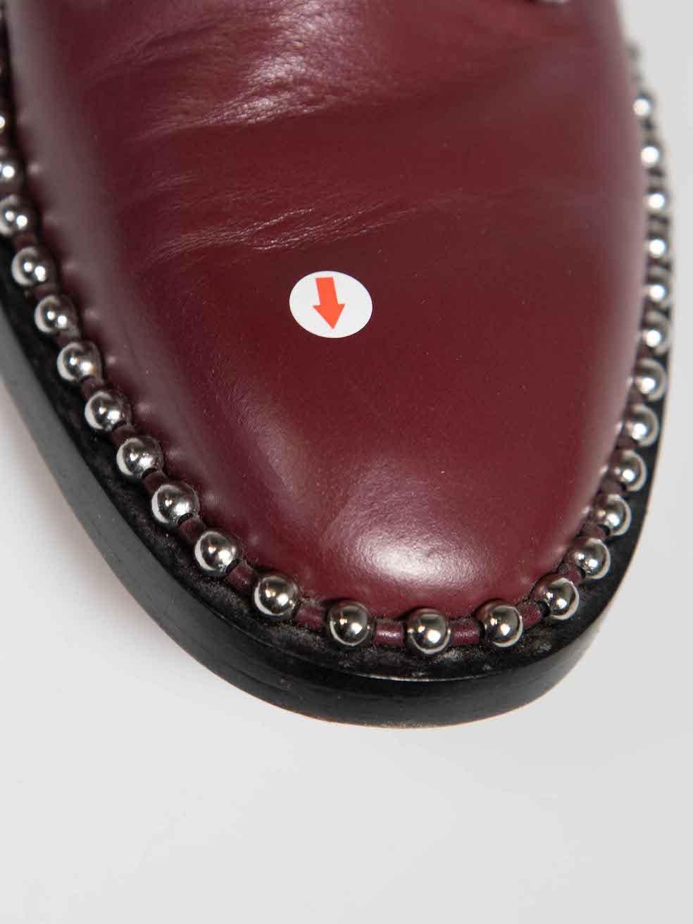 Women's Alexander Wang Burgundy Leather Wendie Derby Size IT 37.5