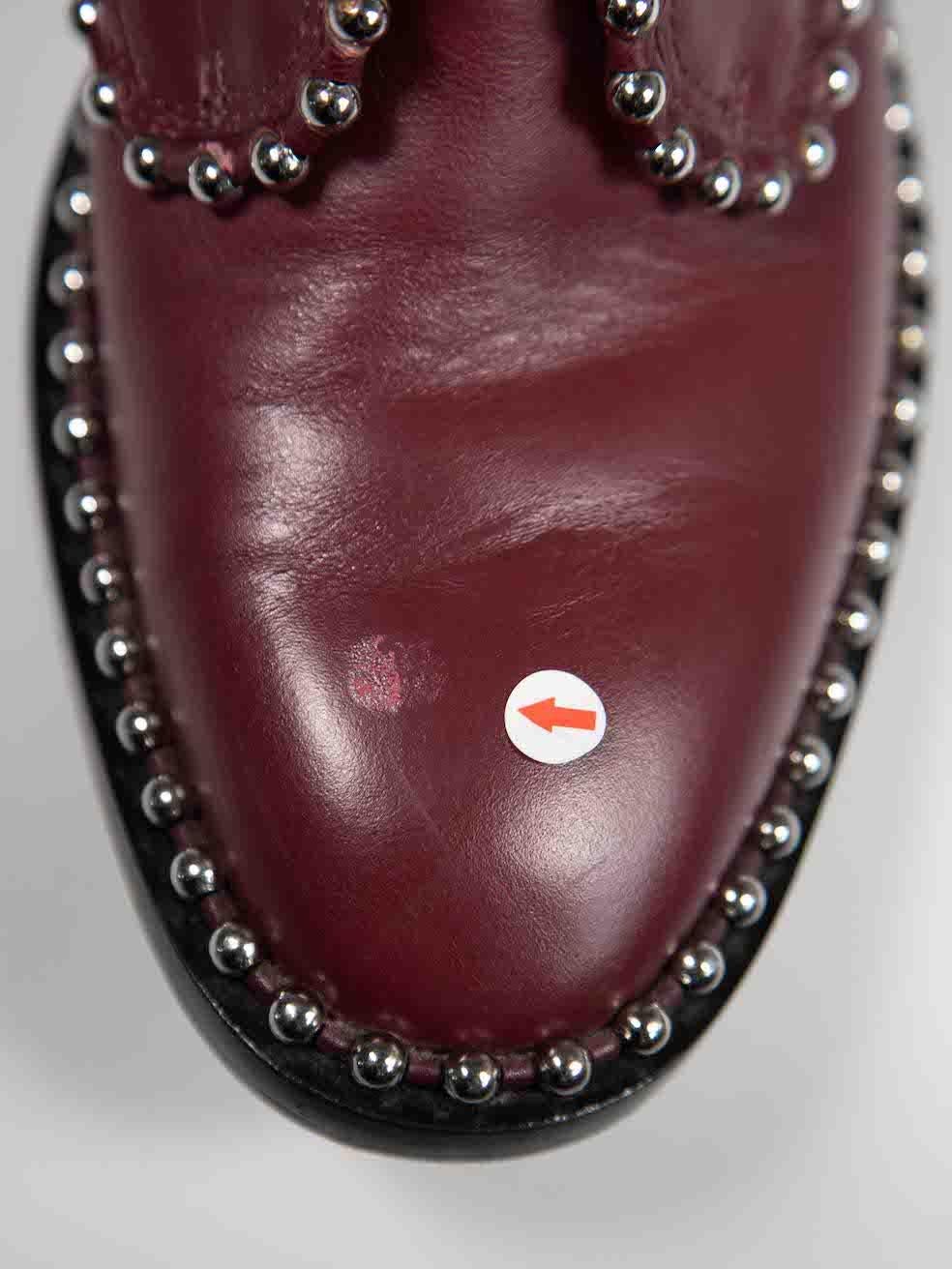 Alexander Wang Burgundy Leather Wendie Derby Size IT 37.5 1