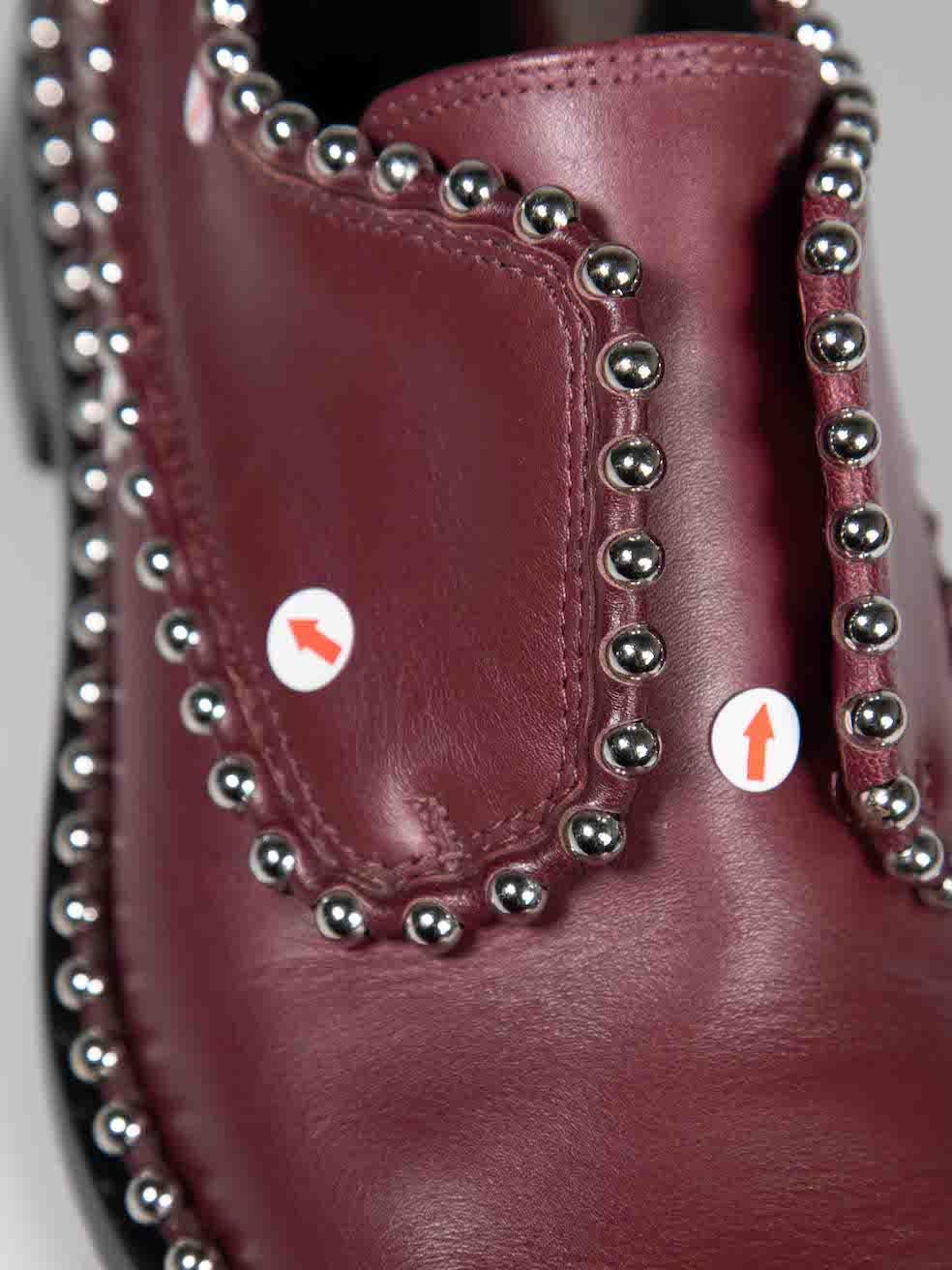 Alexander Wang Burgundy Leather Wendie Derby Size IT 37.5 2