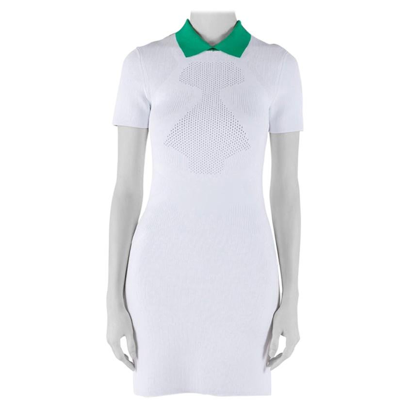 Alexander Wang Chalk White Optical Mesh Knit Polo Dress M