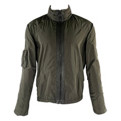 ALEXANDER WANG Chest Size M Green Olive Shimmery Polyester Windbreaker Jacket