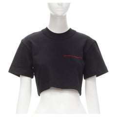 ALEXANDER WANG Chinatown black heavy cotton boxy fit cropped top XS