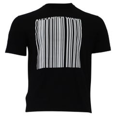 Alexander Wang Classic Barcode Kurzarm-T-Shirt aus schwarzer Baumwolle