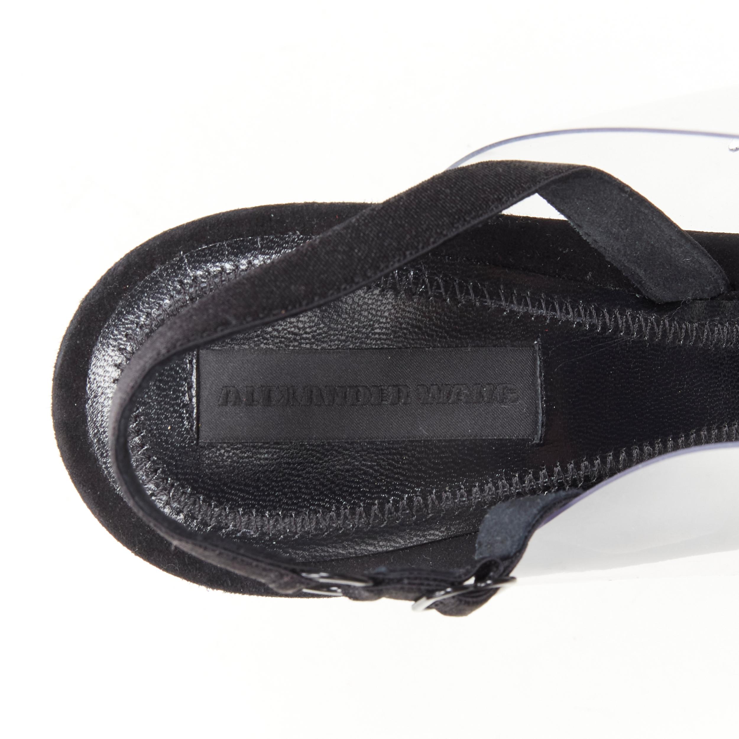 ALEXANDER WANG clear PVC black strappy slingback mule sandal EU38.5 For Sale 4